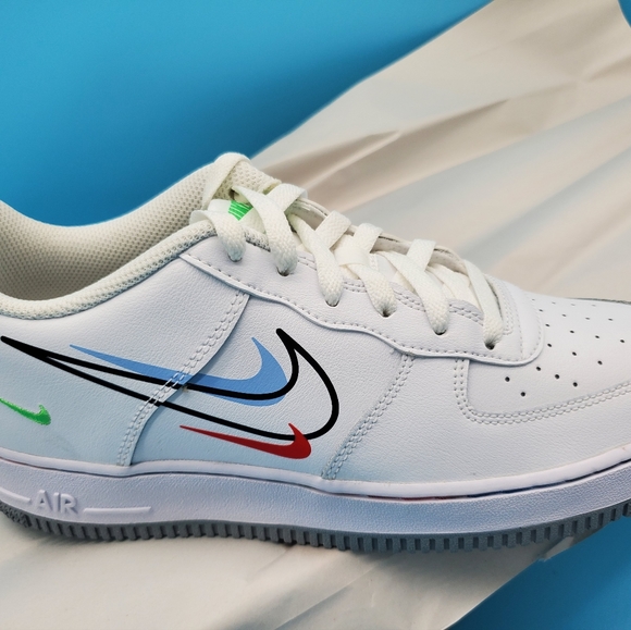 Nike Air Force One Low GS 7 youth Big Kids Multi Swoosh - Picture 7 of 8